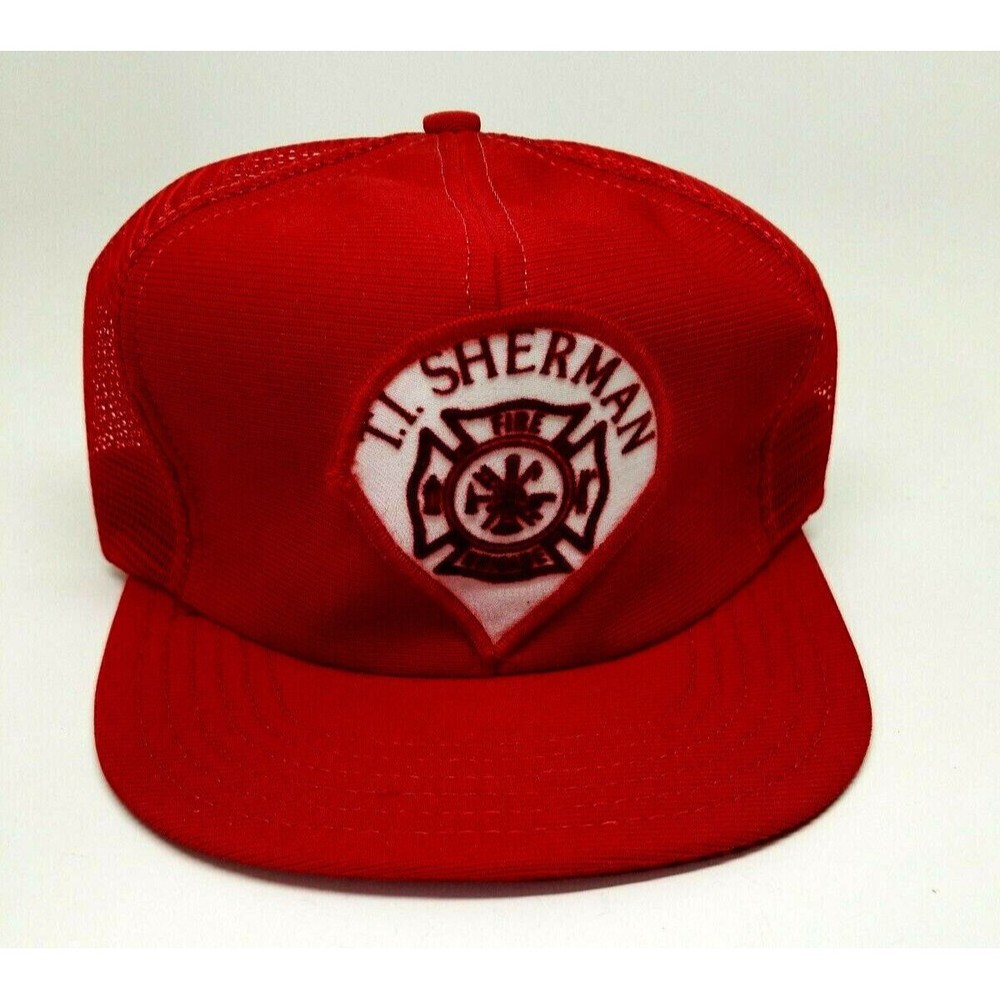 Vintage Rare Texas Instruments Fire Brigade Patch Hat Trucker Cap Snapback NOS